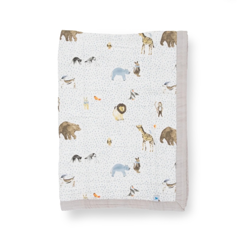 Little Unicorn Cotton Muslin Baby Quilt (Party Animals)