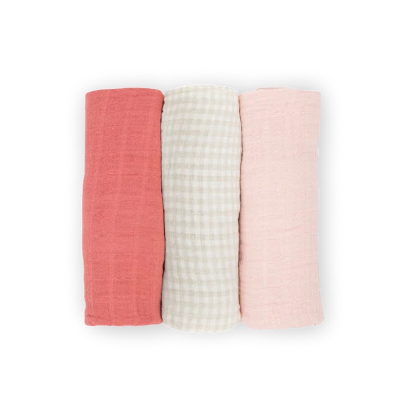 Little Unicorn Cotton Muslin Swaddle Set (Light Pink)