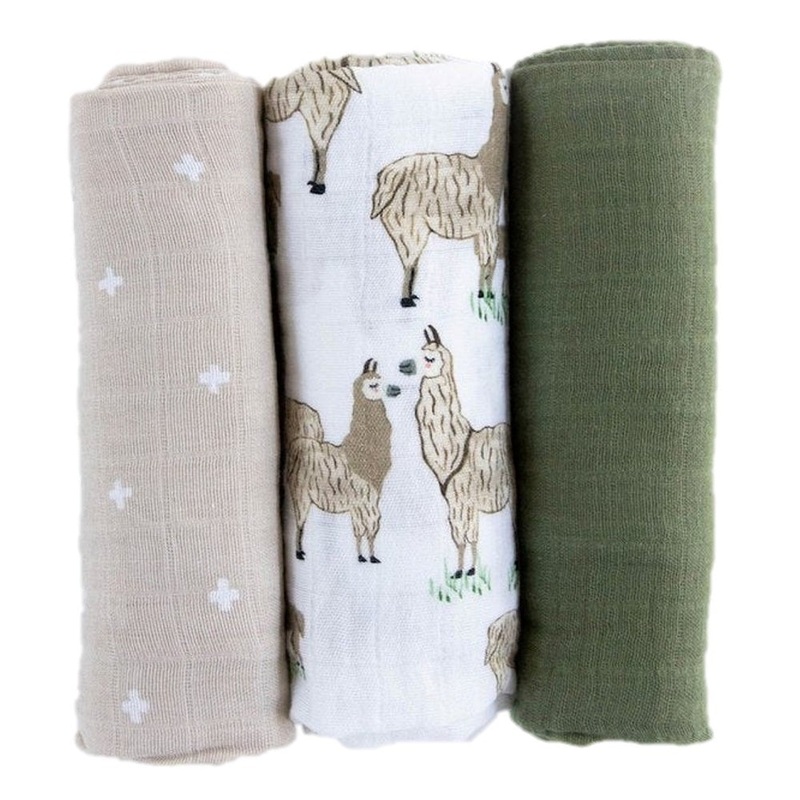 Little Unicorn Cotton Muslin Swaddle Set (Llama Llama)