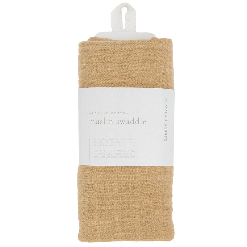 Little Unicorn Organic Cotton Muslin Swaddle Blanket (Wheat)
