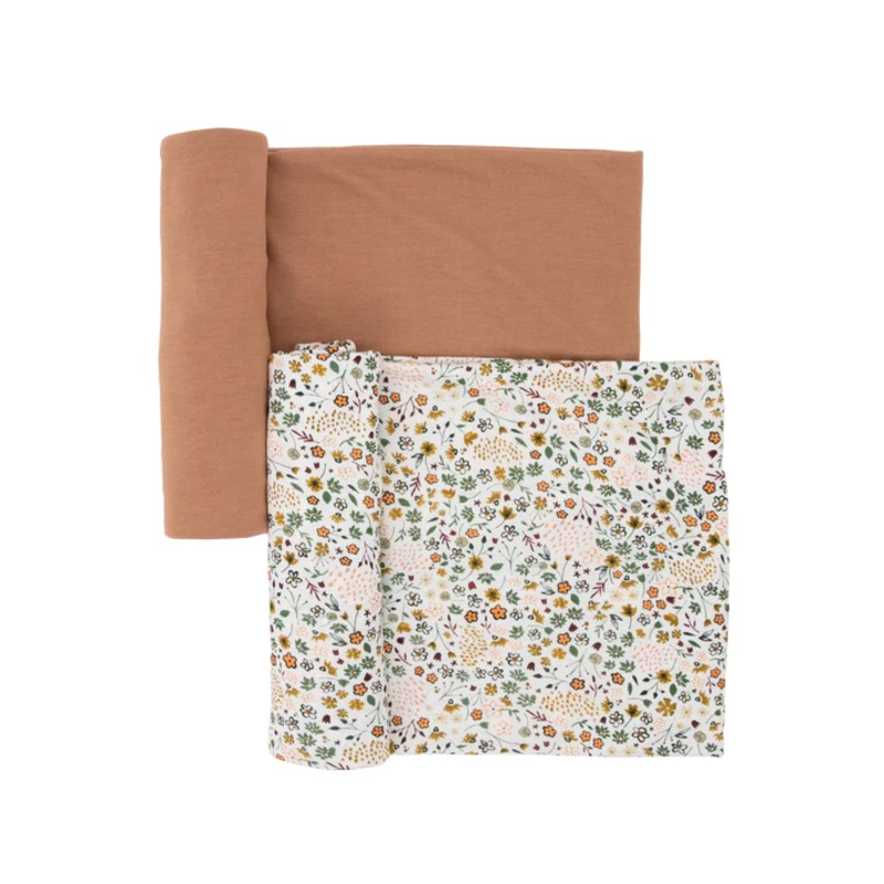 Little Unicorn Stretch Knit Swaddle Set (Pressed Petals)