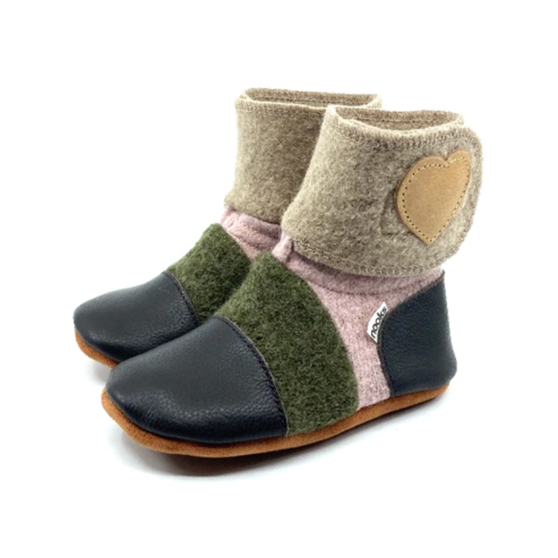 Nooks Design Felted Wool Booties (Peony)