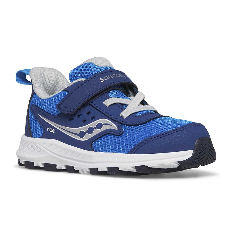 Saucony Kid’s Ride 10 Jr. Sneaker (Blue/Silver)