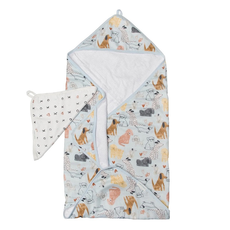 LouLou LOLLIPOP Hooded Towel Set (Honey Puppies)