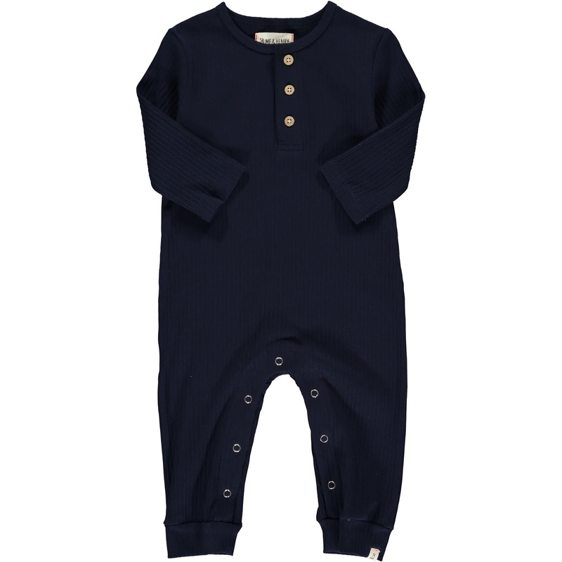 Me & Henry Mason Rib Romper (Navy)