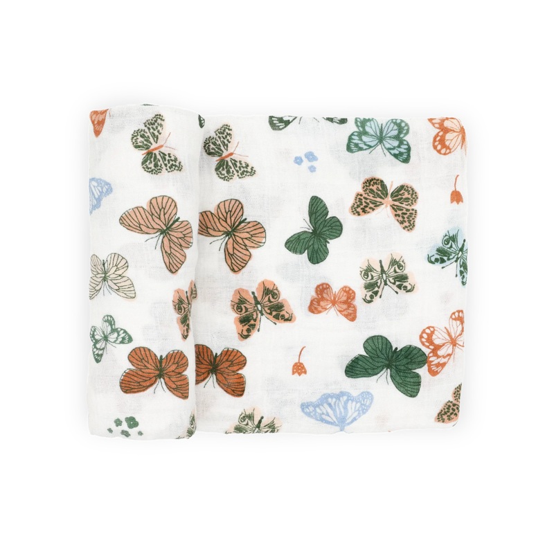 Little Unicorn Cotton Muslin Single Swaddle (Butterflies)