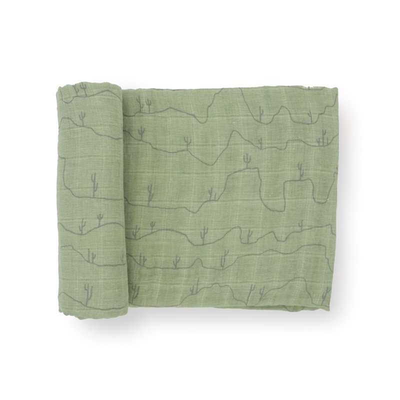 Little Unicorn Cotton Muslin Single Swaddle (Cactus Lines)
