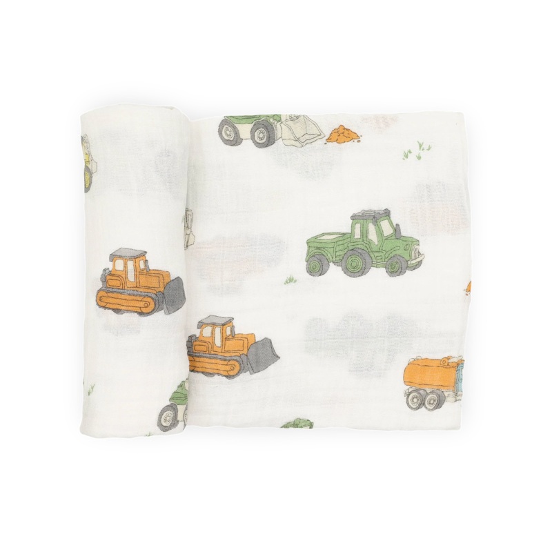 Little Unicorn Cotton Muslin Single Swaddle (Work Trucks)
