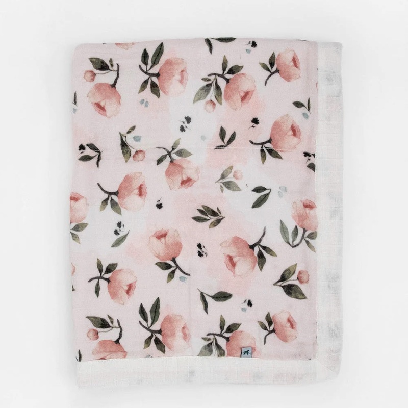 Little Unicorn Organic Cotton Muslin Baby Quilt (Watercolor Floret)