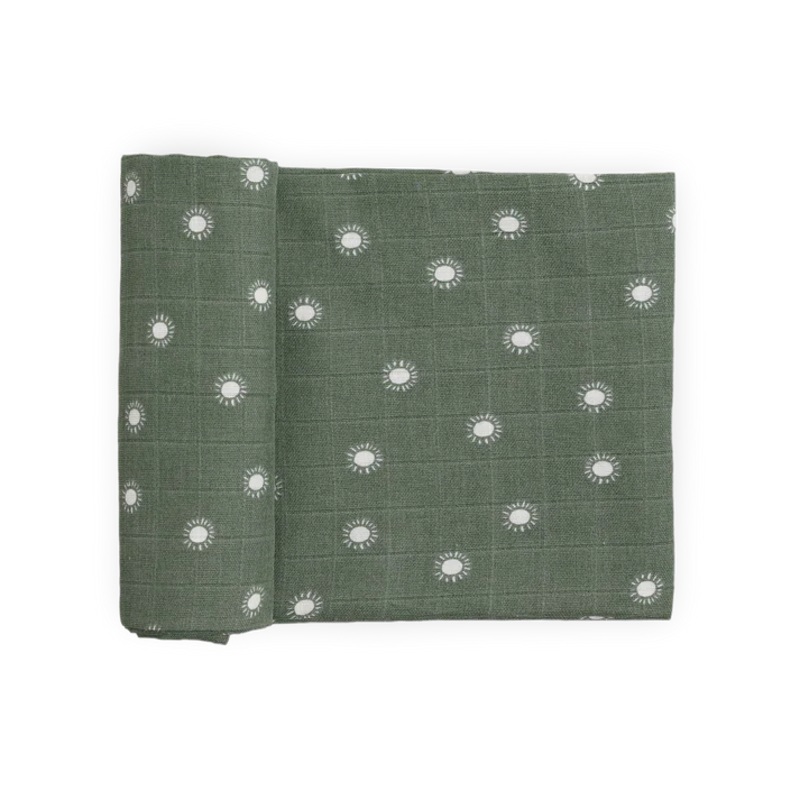 Little Unicorn Organic Cotton Muslin Swaddle Blanket Set (Sage Suns)