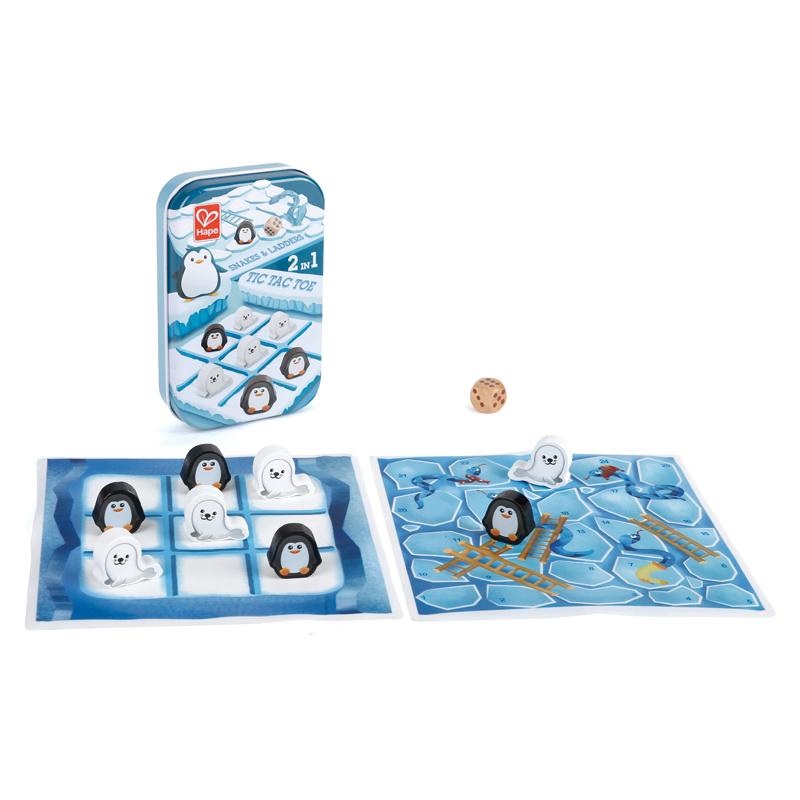 Hape Classic Pocket Game 2-in-1 (Tic Tac Toe/Snakes & Ladders)