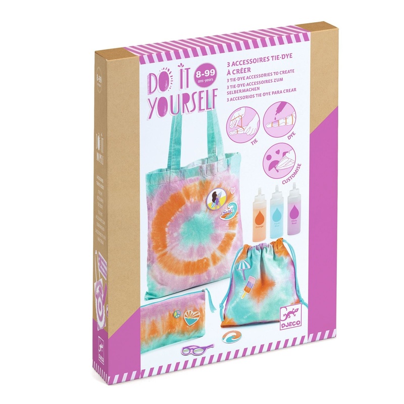 Creative Activity Kit, Do It Yourself – Tie Dye Kit Inc 3 Fabric Accessories