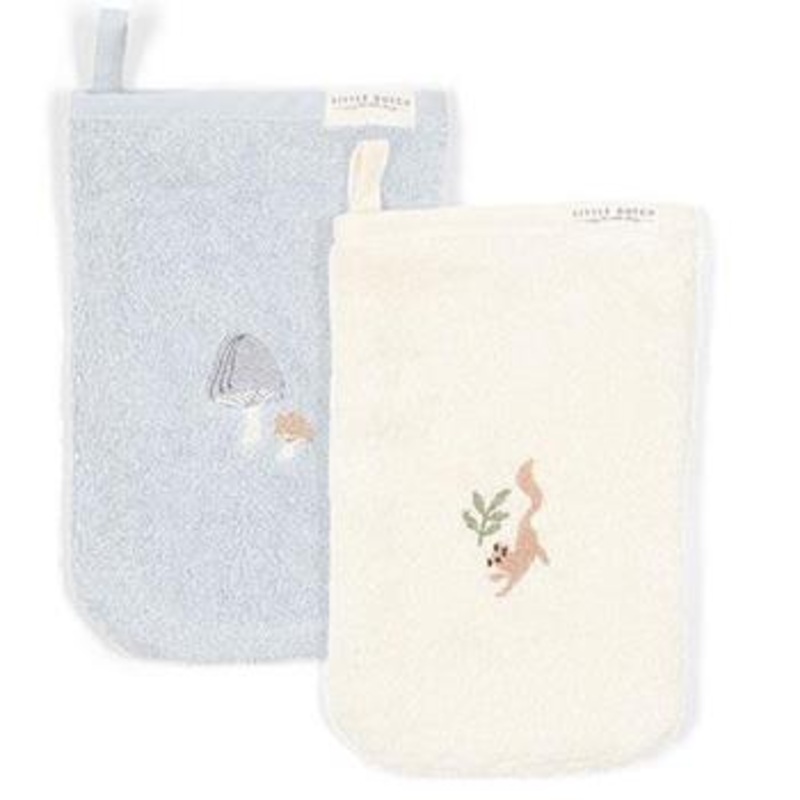 Washcloths 2-Pack, Embroidered – Forest Friends