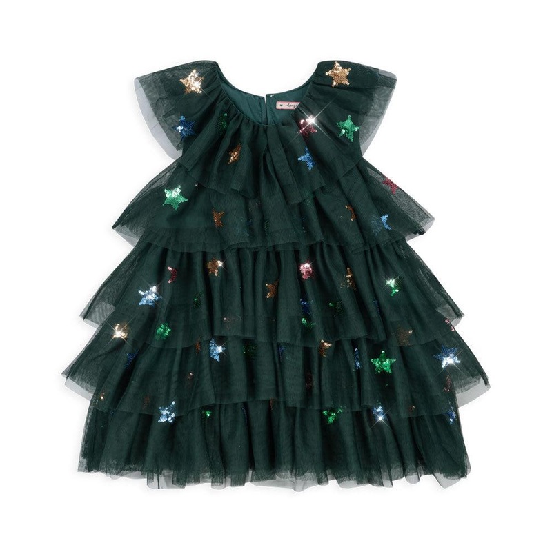 Yvonne Dress – Stars Sequins Hunter Green