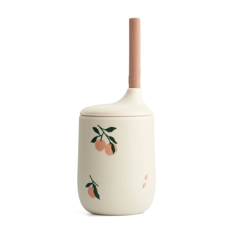 Ellis Sippy Cup with Straw, Silicone – Peach/ Sea Shell Mix