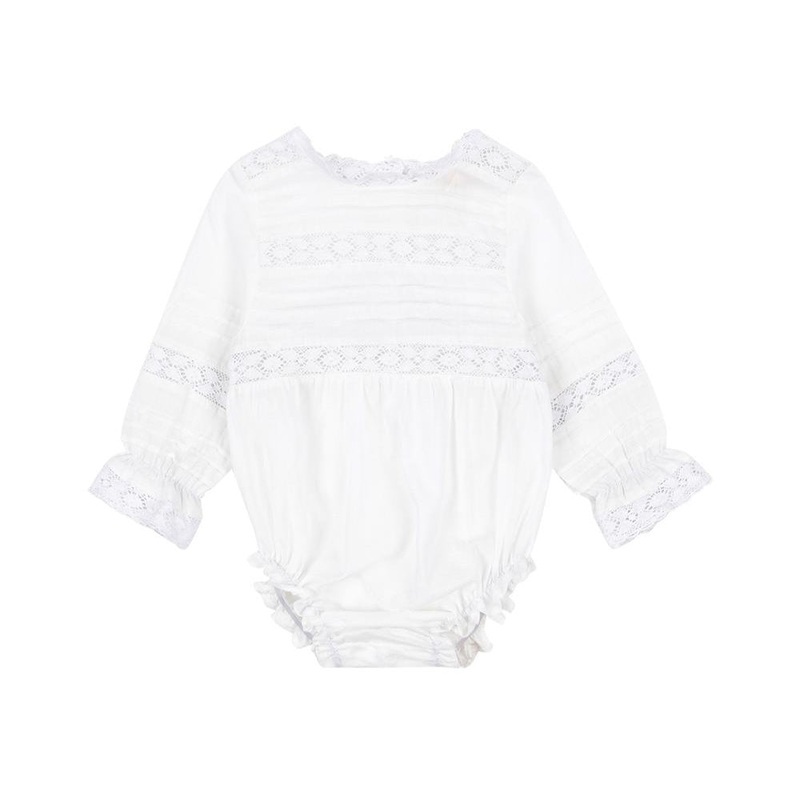Baby Romper Orchid – Optic White Lace