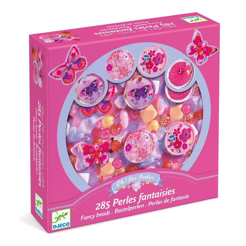 Craft Acrylic Beads, (285 Beads) to Create Jewellery – Pink Butterflies