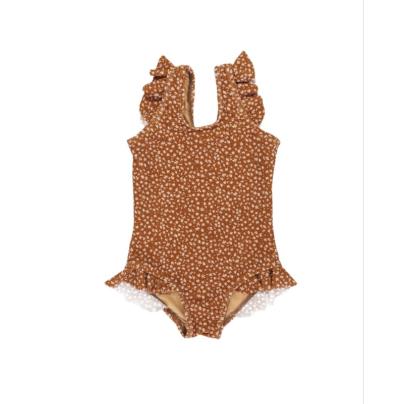 Swimsuit with Frills – Flowers (Organic)