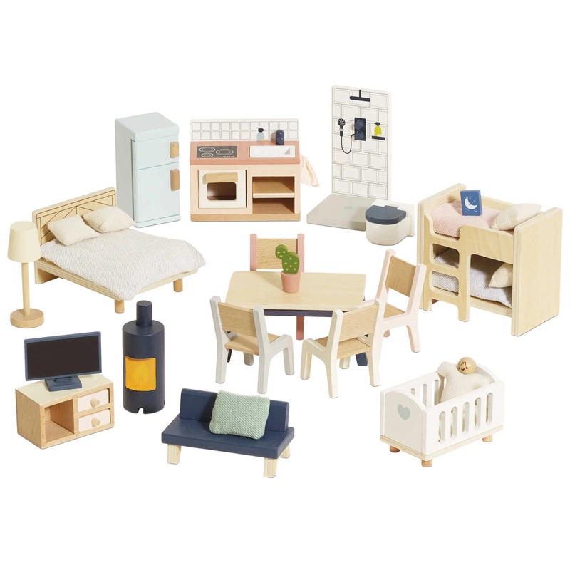 Complete Dolls House Furniture Set – 35 Pieces