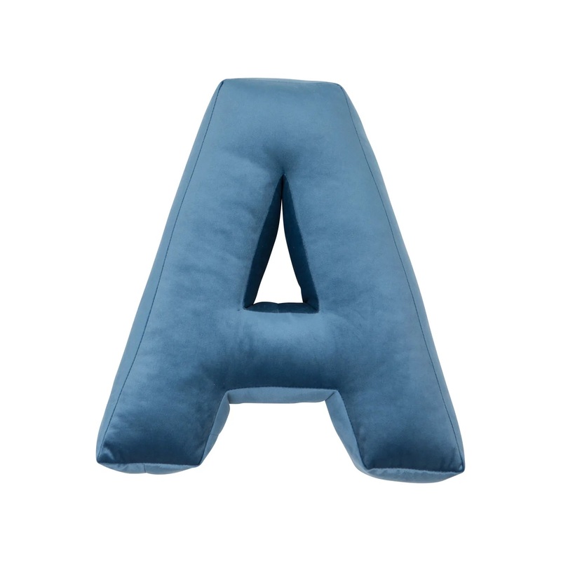 Velvet Letter Cushion Blue – A