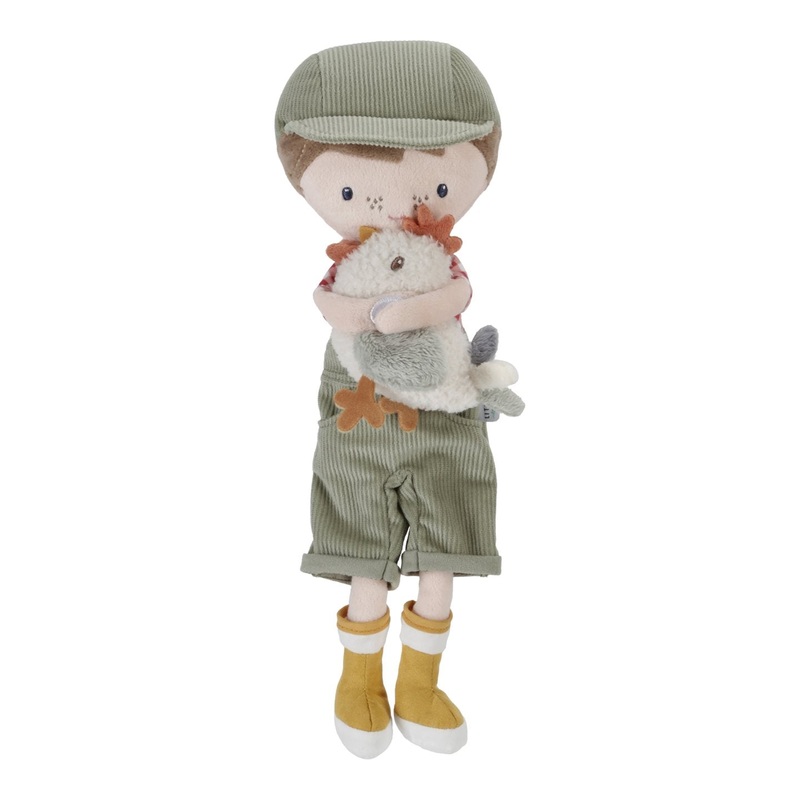 Cuddle Doll Farmer Jim (with chicken) – 35cm