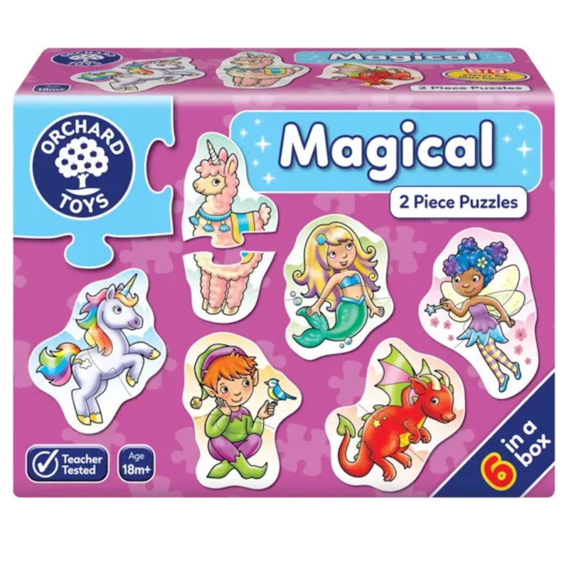 Jigsaw Puzzles, 6-Pack (2 Pieces)- Magical (18+ Months)