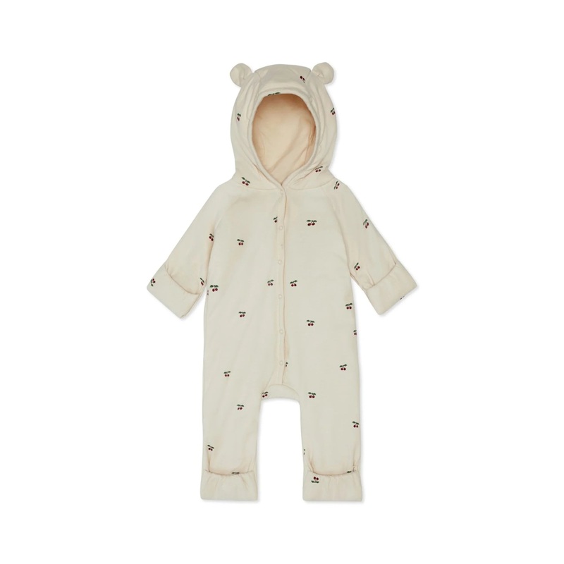 Newborn Onsie with Hood, Organic Cotton – Cherry