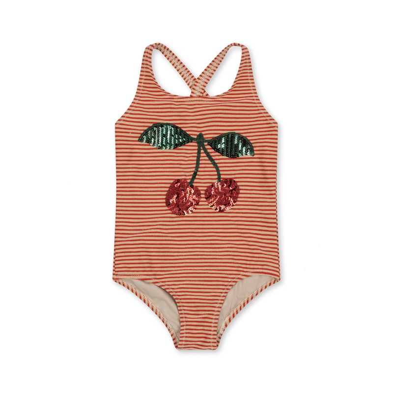 Swimsuit – Glitter Stripe Cherry