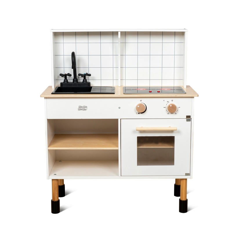 Kitchen Deluxe with Lights & Sounds Inc Height Adjustable Legs – White