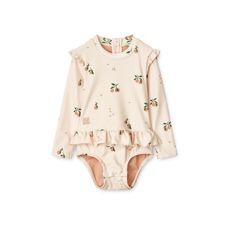 Long-Sleeved Swimsuit, Sille Baby – Peach/ Sea Shell