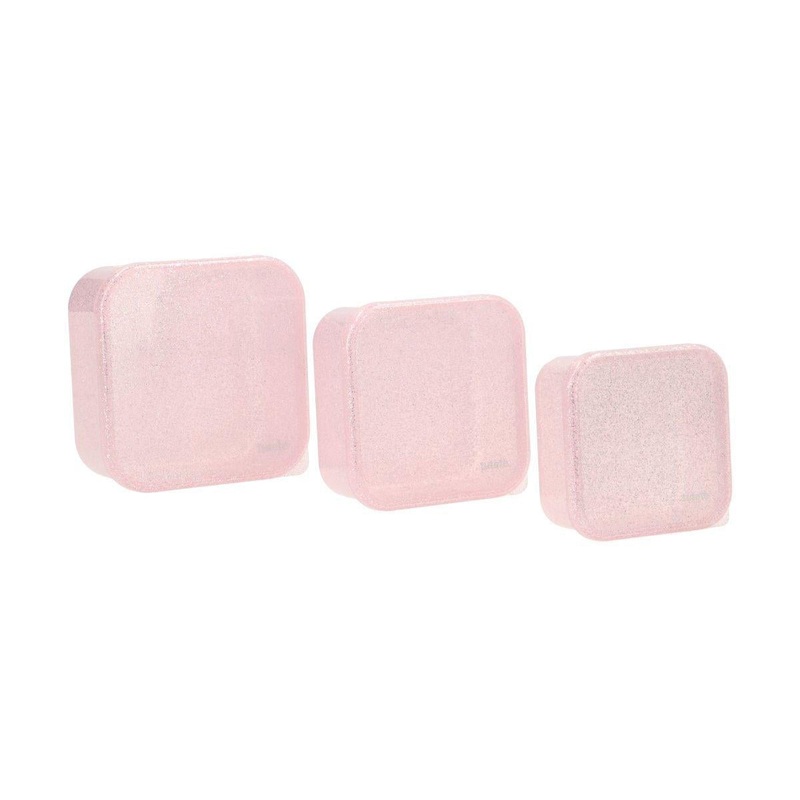 Lunch Box, Set of 3 different sizes – Glitter Pink