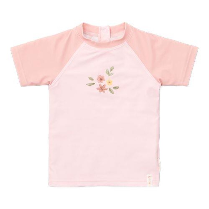 Swim T-Shirt, Short Sleeves – Flower Pink
