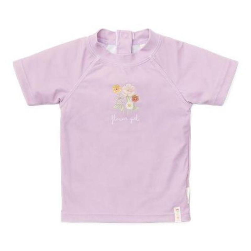 Swim T-Shirt, Short Sleeves Ruffles – Mauve