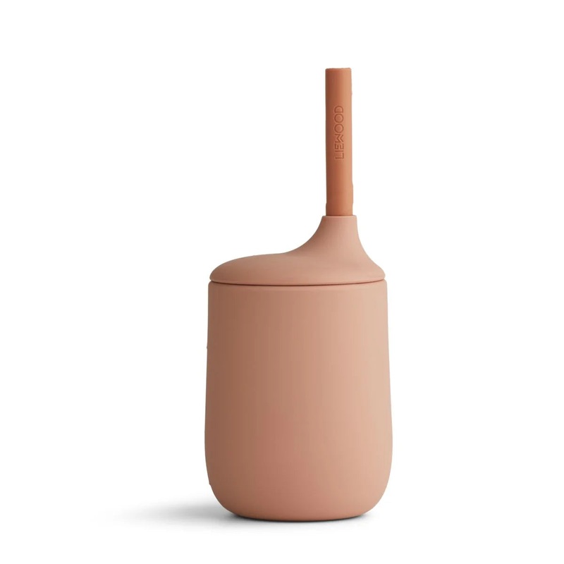 Ellis Sippy Cup with Straw, Silicone – Dark Rose/ Terracotta Mix