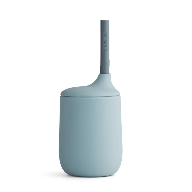 Ellis Sippy Cup with Straw, Silicone – Sea Blue