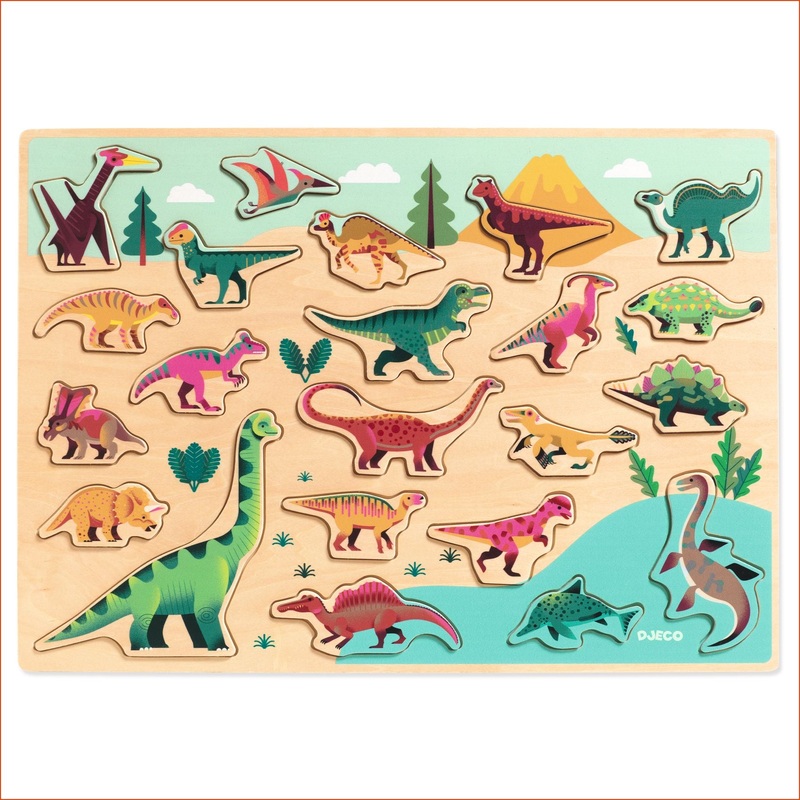Puzzle, Wooden 22 Pieces – Dino (2+ Years)