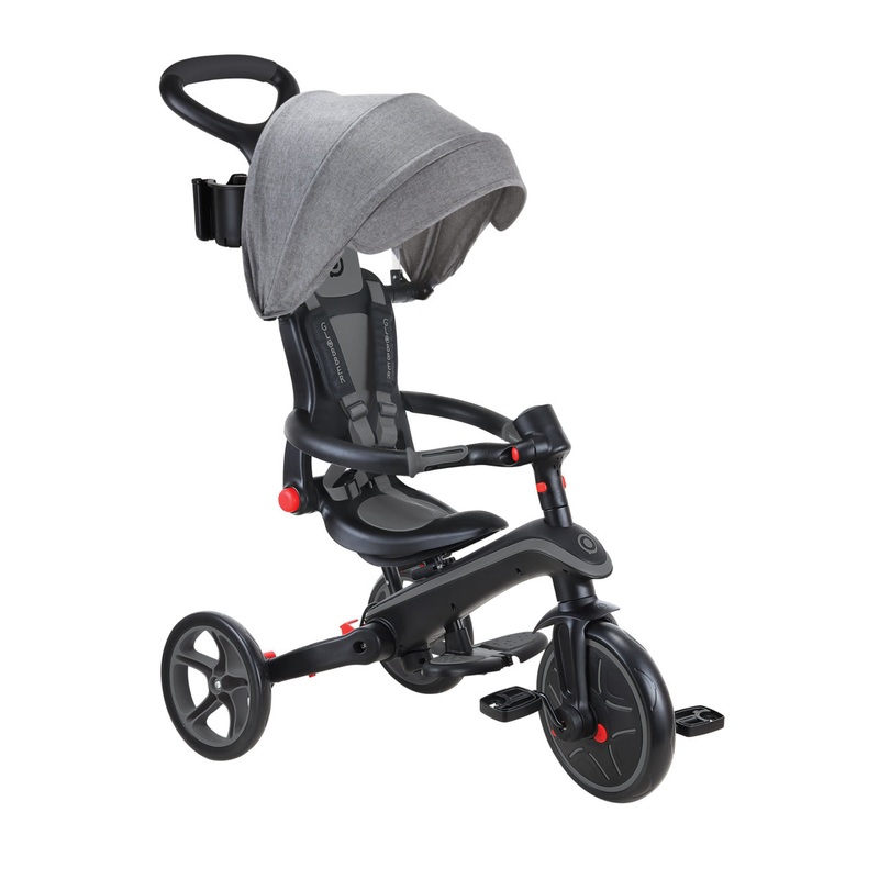 Tricycle 4-in-1 (10 Months – 5 Years), Explorer Foldable – Black/ Grey