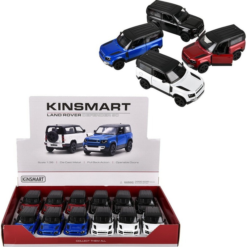 5 Diecast Pull Back Land Rover Defender 90 (assortment – sold individually)