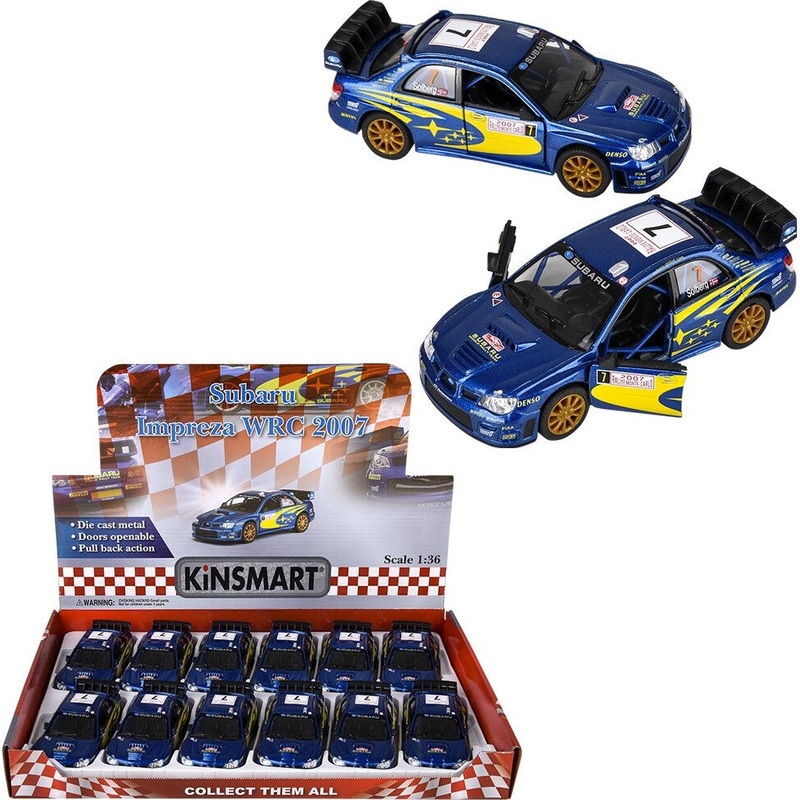 5 Diecast Pull Back Subaru Impreza Wrc 2007