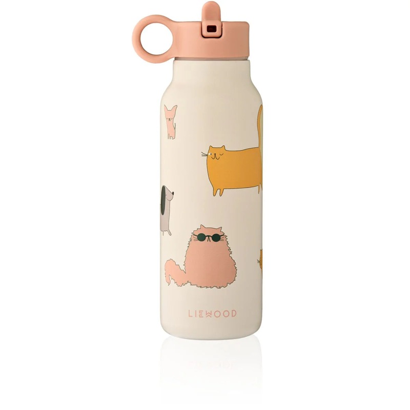 Falk Thermal Water Bottle, 350ml – Cats and Dogs/ Sandy