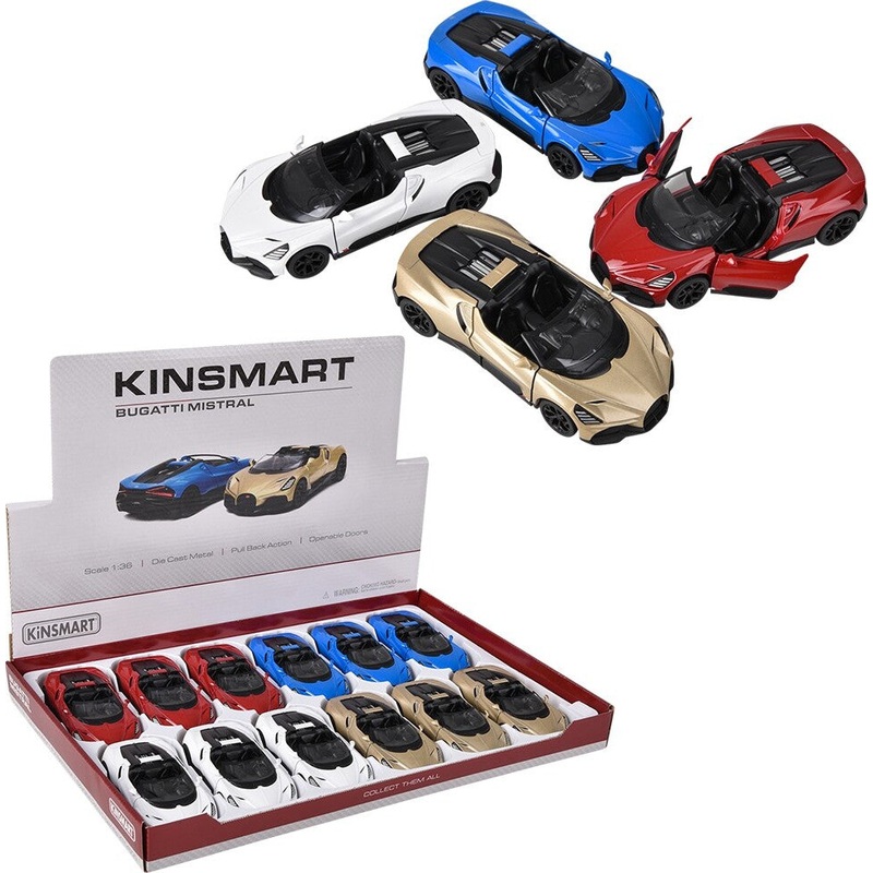 5 Diecast Pull Back Bugatti Mistral (assorted)