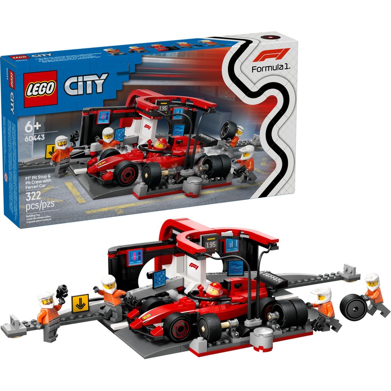LEGO City Formula 1: F1 Pit Stop & Pit Crew with Ferrari Car