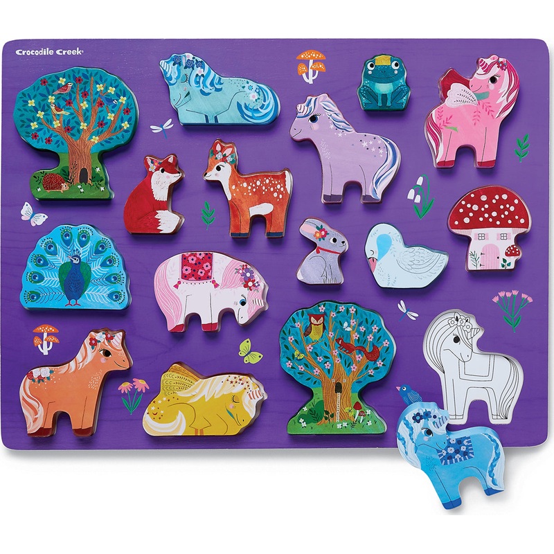 16-pc Wood puzzle – Unicorn Garden