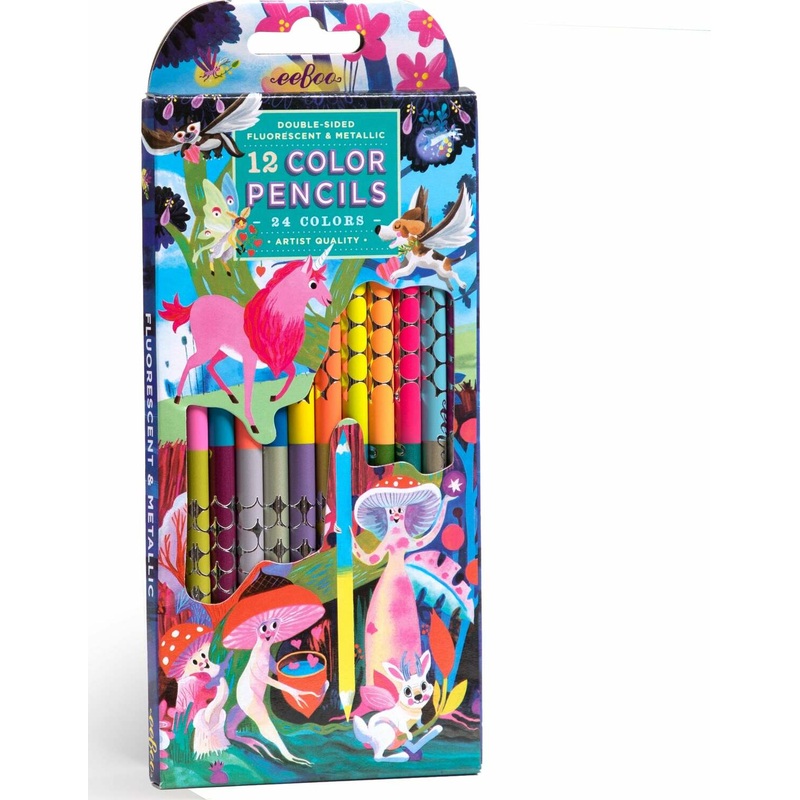 Magical Creatures Special Pencils (12 color pencils –  double-sided )