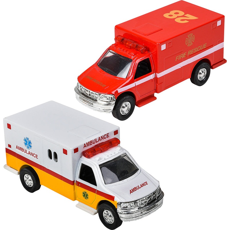 5 Die-cast Pull Back Rescue Ambulance