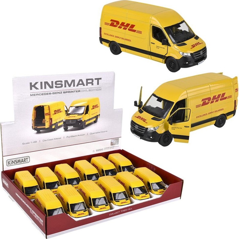 5 Diecast Pull Back Dhl Sprinter Van (assortment – sold individually)
