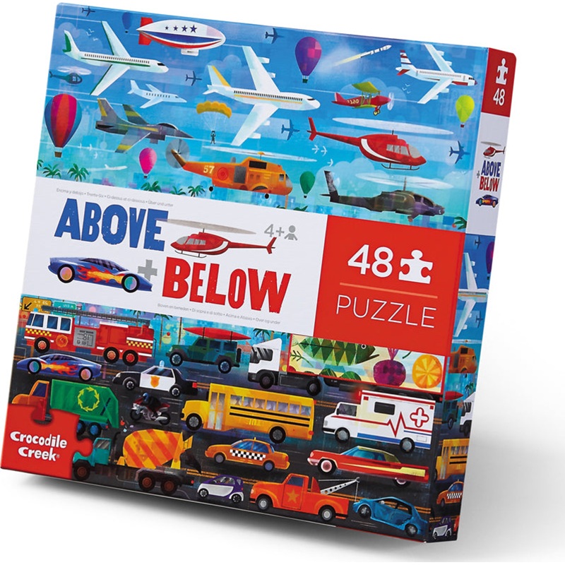 48-pc Above & Below Puzzle – Things that Go