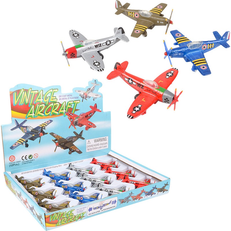 5 Die-cast Pull Back Vintage Plane