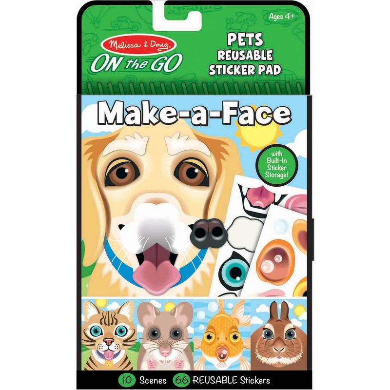 Make-a-Face – Pets Reusable Sticker Pad – On the Go Travel Activity