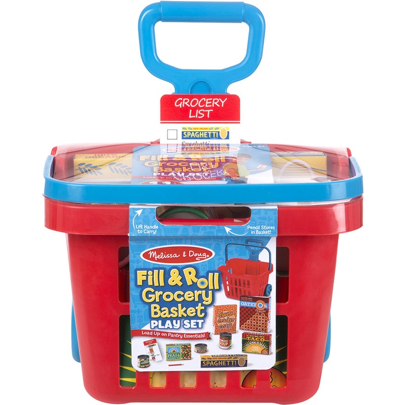 Melissa & Doug Fill & Roll Grocery Basket Play Set